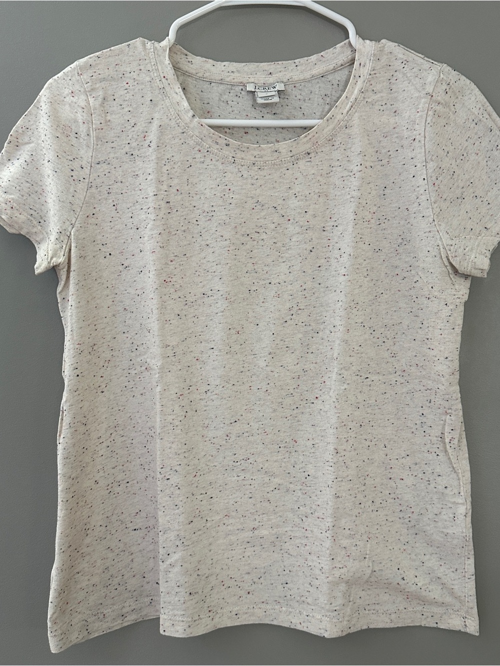 J. Crew Speckled Cream Short Sleeve Tee